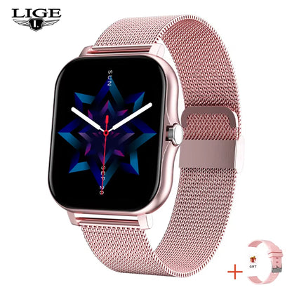 New Bluetooth Call Smart Watch Womenfull Touch Screen Sports Fitness Watch Bluetooth Is Suitable for Android Ios Smartwatch