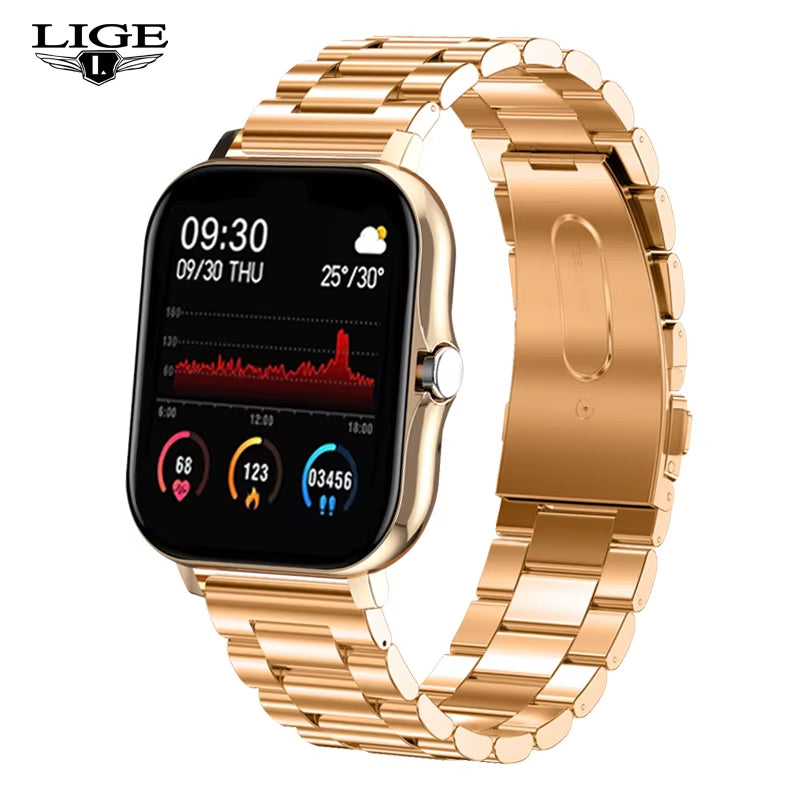 New Bluetooth Call Smart Watch Womenfull Touch Screen Sports Fitness Watch Bluetooth Is Suitable for Android Ios Smartwatch