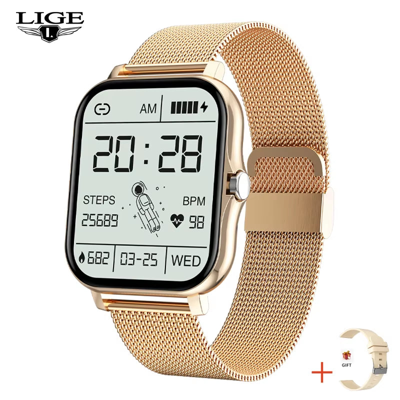 New Bluetooth Call Smart Watch Womenfull Touch Screen Sports Fitness Watch Bluetooth Is Suitable for Android Ios Smartwatch