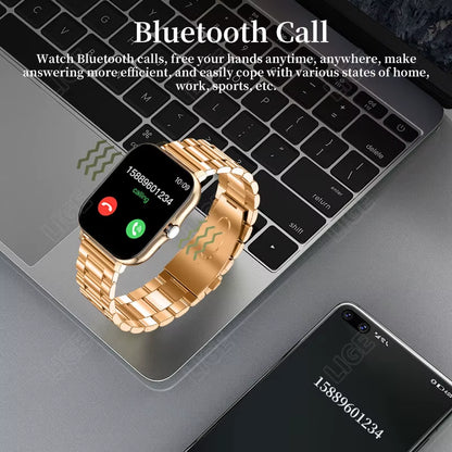 New Bluetooth Call Smart Watch Womenfull Touch Screen Sports Fitness Watch Bluetooth Is Suitable for Android Ios Smartwatch